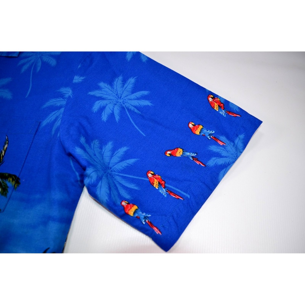 Vintage‎ Pacific Legend Hawaiian Shirt Blue Parrot Print XL EUC - Picture 6 of 16